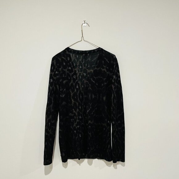 Escada Women's Black Animal Print Cardigan Size L - Picture 6 of 8